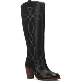 Frye Corinne Knee High Western Boot in Black at Nordstrom, Size 8.5