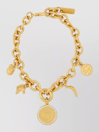 Chlo&eacute; charm bracelet chain link engraved circular charms