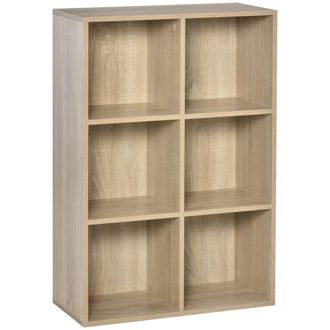 HOMCOM Cubic Cabinet Bookcase Storage Shelves For Home Office - Oak | TJ Hughes