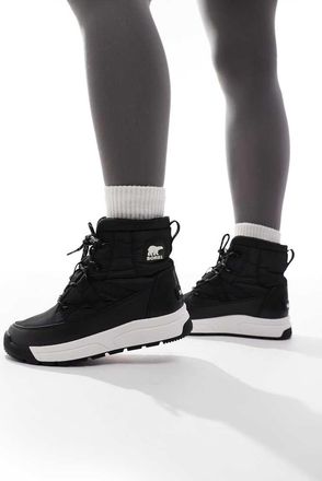 Sorel Whitney III Mid - Scarponcini invernali neri e panna-Nero