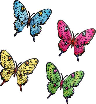 OEM Adornos De Pared De Mariposas Met&aacute;licas, Paquete De 4