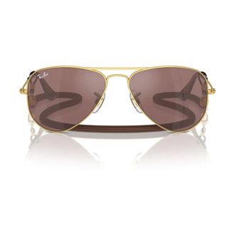 Ray-Ban Sunglasses, unisex, Yellow, Size: 52 MM Junior Aviator Metal Sunglasses