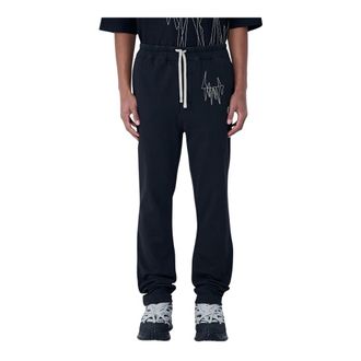 Moncler Sweatpants, male, Black, Size: S Elasticated Waist Drawstring Pants
