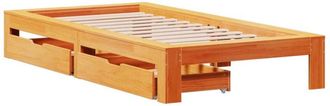 vidaXL Bed Frame without Mattress Wax Brown 90x200 cm Solid Wood Pine vidaXL