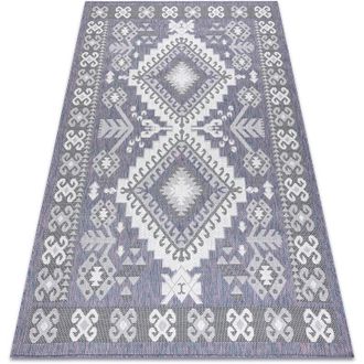 RugsX Carpet SISAL SION aztec 3007 Flat woven blue / pink / ecru blue 140x190 cm