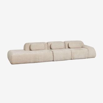 Sklum Sof&aacute; Modular Esquinero De 3 Piezas Con Div&aacute;n Izquierdo En Chenilla Envasado Al Vac&iacute;o Merida Sklum