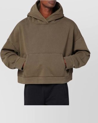 Entire studios cotton sweatshirt hood kangaroo pocket ribbed cuffs