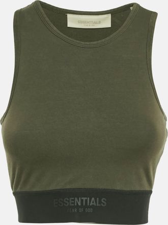 Fear of God Essentials Military Green Cotton Knit Sport Tank Top