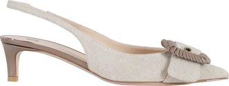 Roberto Festa Milano Vega Pump met geweven detail - Dames - Pumps - Beige - 39 EU - Leer - Schoenen