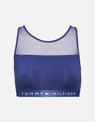 Tommy Hilfiger Womens Sheer Flex Cotton Bralette, Blue Depths - Size: 10/8/10