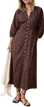 Marine Layer Willow Dot Maxi Dress in Chocolate Polka Dot at Nordstrom, Size X-Small