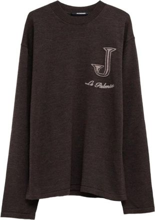 Jacquemus Truien - Heren - Ronde hals truien - Bruin - S - Truien & Vesten