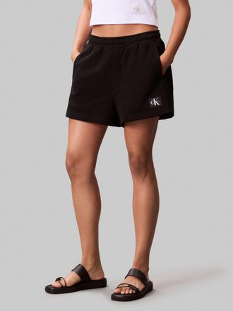 Calvin Klein Jeans Sweatshorts CALVIN KLEIN JEANS A - FRNCH TRRY BDG L, Damen, Gr. XXL (46), N-Gr, schwarz, Sweatware, Obermaterial: 100% Baumwolle, unifarben, gerade ku