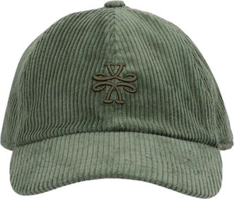 Jacob Cohen Fijne corduroy baseballpet - Heren - Petten - Groen - ONE Size - Katoen - Accessoires