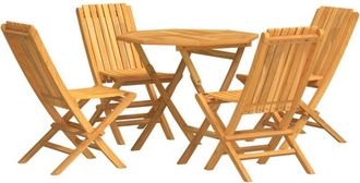 vidaXL Vidaxl - Juego De Comedor Para Jard&iacute;n 5 Piezas Madera Maciza De Teca