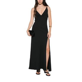 Iro Basalt Lange Jurk - Dames - Avondkleed - Zwart - 2XS - Polyester - Kleedjes