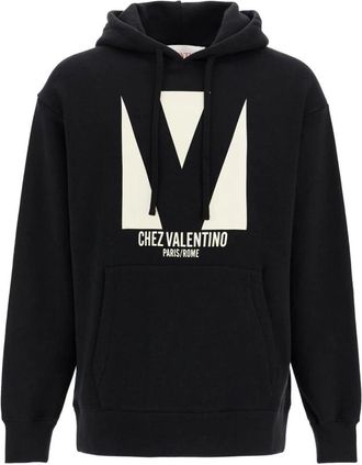 Valentino Garavani Chez Hoodie - Heren - Hoodies - Zwart - XS - Katoen - Hoodies & sweatvesten