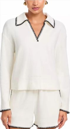 Rails Cati Whipstitch Terry Polo In Ivory