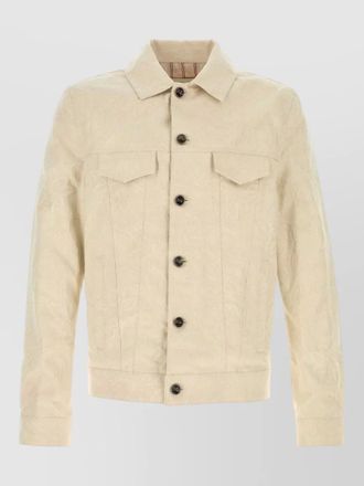 Etro textured jacket long sleeves point collar pockets