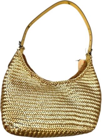 Dragon Diffusion Luna Mezza Schoudertas - Dames - Schoudertassen - Geel - ONE Size - Leer - Tassen