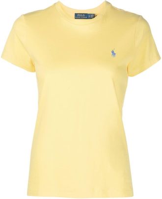 Polo Ralph Lauren Polo Pony cotton T-shirt - women - Cotton - L - Yellow