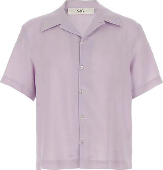 S&eacute;fr Stijlvolle Noam Shirt voor Mannen - Heren - Korte mouwen Overhemden - Paars - M - Overhemden