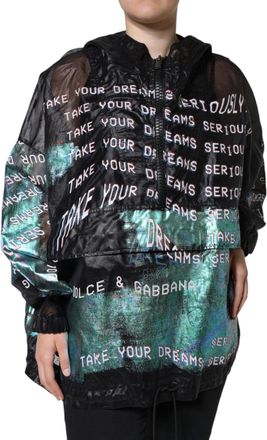 Dolce & Gabbana Womens Multicolor Print Hooded Sweatshirt Sweater Polyester Clothing
