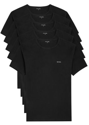 Paul Smith Logo-print Cotton T-shirt - set of Five - Black - S