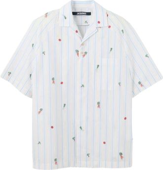 Jacquemus Short Sleeve Shirts, male, White, Size: S Short Sleeve Shirt