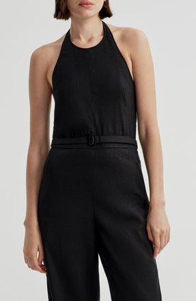 A.L.C. Sylvie Halter Neck Jumpsuit in Black at Nordstrom, Size 14