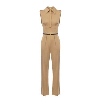 Elisabetta Franchi Jumpsuits, female, Yellow, XS, Cotton satin jumpsuit
