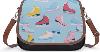 Generic Ice Skating Shoes Pattern Small Womens Crossbody Bags Shoulder Handbag with Adjustable Strap for Travel