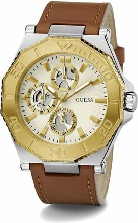 Guess Prime Multifunctioneel Horloge - Heren - Horloges - Bruin - ONE Size - Leer - Accessoires