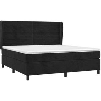 vidaXL Vidaxl - Cama Box Spring Con Colch&oacute;n Terciopelo Negro 180x200 Cm