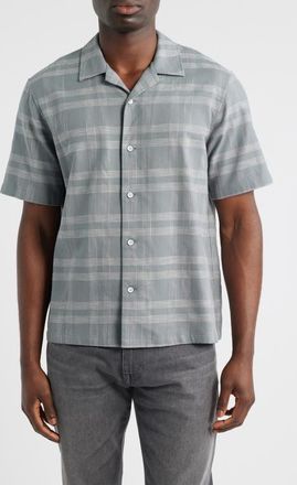 Rag & Bone Avery Plaid Camp Shirt in Grey at Nordstrom, Size Xx-Large