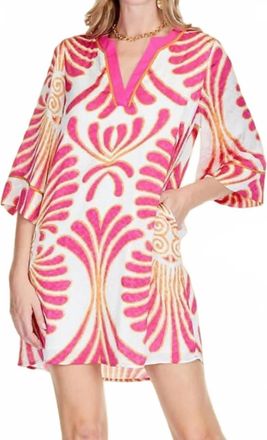 Jade Yoga Palm Trimmed Tunic Dress In Pink