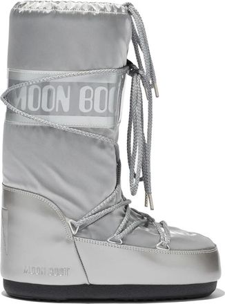 Moon Boot Iconische Glance Waterdichte Winterlaarzen - Dames - Winterlaarzen - Grijs - 39 EU - Leer - Schoenen