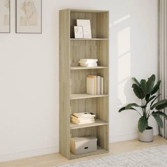 Berkfield Home Decorative Bookcase Sonoma Oak 60x30x189 cm Engineered Wood in Light Tan | Size: 60 x 30 x 189 cm