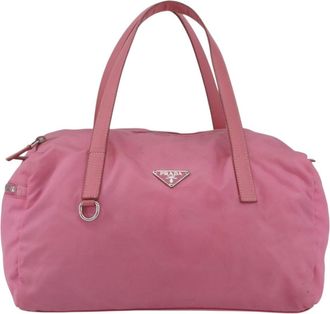 Prada Vintage Handbag Tessuto Pink Nylon Handbag (Pre-Owned)