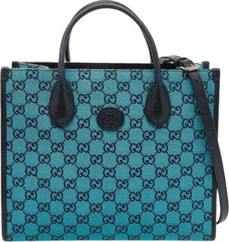 Gucci Pre-owned Tote Bags, female, Blue, Size: ONE SIZE Pre-owned Vintage Tote Bag