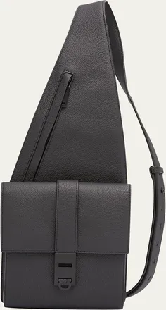 Ferragamo Mens Gancio Leather Crossbody Bag