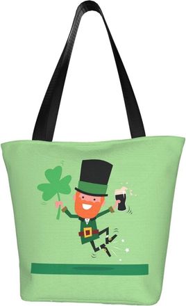 AOOEDM Tote Bag Happy St. PatrickS Day Shopping Bags Small Reusable Market Bag Beach Tote Bags Travel Totes