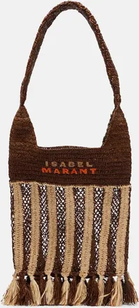 Isabel Marant Praia striped raffia tote bag