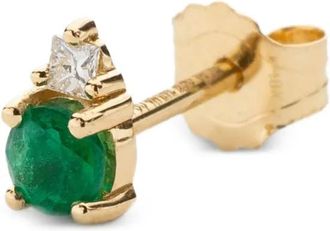 WHITEbIRD 18K yellow gold Aurore emerald and diamond earring - Goud