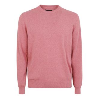 Barbour Round-neck Knitwear, male, Pink, Size: 2XL Round-neck Knitwear