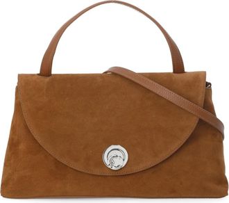 Coccinelle Bruine su&egrave;de leren schoudertas vrouw - Dames - Handtassen - Bruin - ONE Size - Su&egrave;de - Tassen