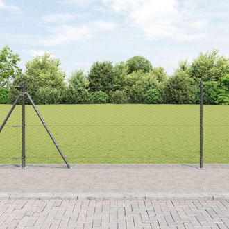 Berkfield Home Hexagon Fence Grey 0.8x100 m Steel