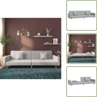vidaXL Divano letto 2 posti - vidaXL Divano Letto a 2 Posti con 2 Cuscini Grigio Chiaro in Tessuto - Divano letto trasformabile