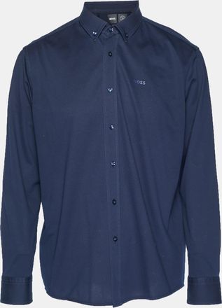 HUGO BOSS Boss By Hugo Boss Navy Blue Cotton Regular Fit Shirt