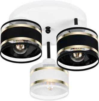 OEM L&aacute;mpara De Techo Blanca Con Pantallas, Metal Industrial, 3xe27, Iluminaci&oacute;n Led Moderna Para Sal&oacute;n, Cocina, Dormitorio, Habitaci&oacute;n Infantil, Loft